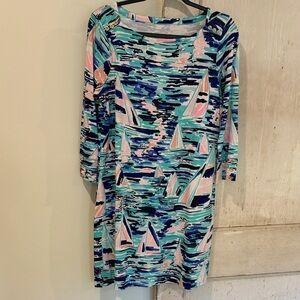 Lilly Pulitzer Blue and Pink Sailboat Dress